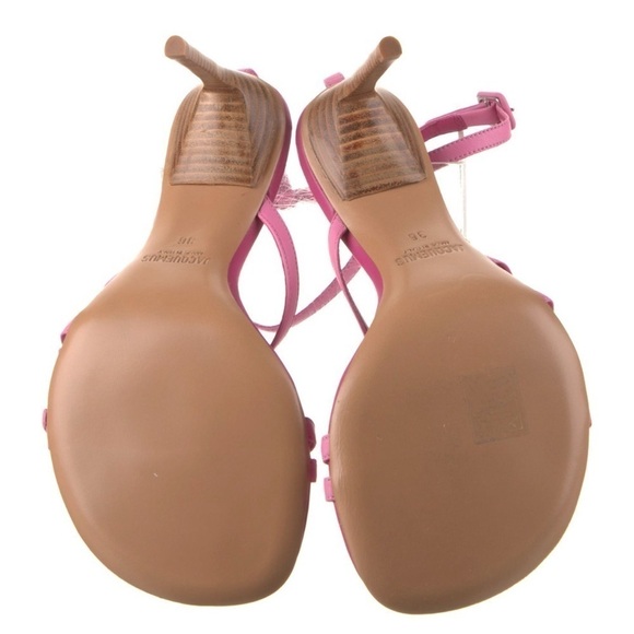 JACQUEMUS Bubblegum Pink Calf Leather Carmague Sandals Size 36 New in Box NWT - Picture 10 of 14